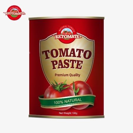 198g缶詰トマトペスト OEMはISO HACCP BRC FDA生産基準に準拠しています