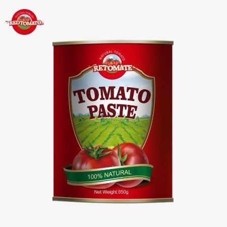 中国で精巧に製造された 高品質の850gトマトパスト 缶詰で28/30%のブリックス濃度