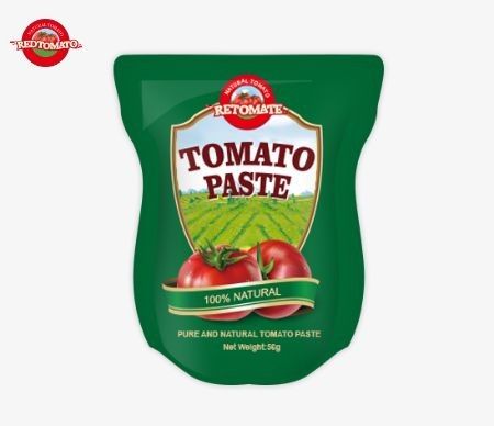 純度28%~100%のトマトパスタを5 6g入りのスタンドアップ袋
