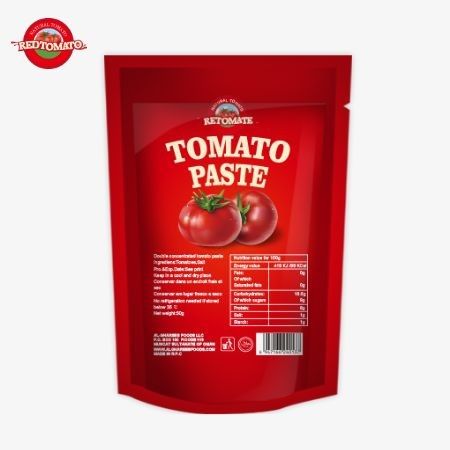 純度が30%から100%までの二重濃縮トマトパスタを含んだ80gのスタンドアップ袋