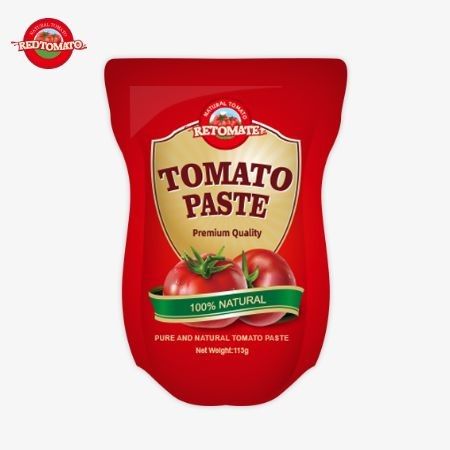 トマトペースト工場は,ISO HACCP BRCとFDAの生産基準に準拠した113gのスタンドアップサケットを製造しています