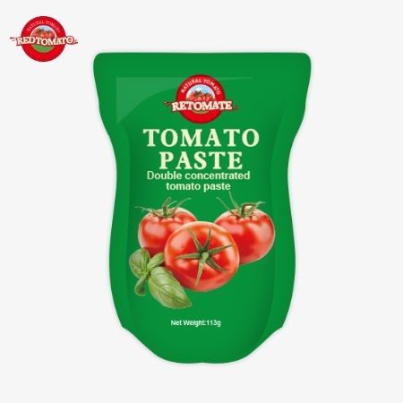 トマトペースト工場は,ISO HACCP BRCとFDAの生産基準に従って113gのスタンドアップサケットを製造しています