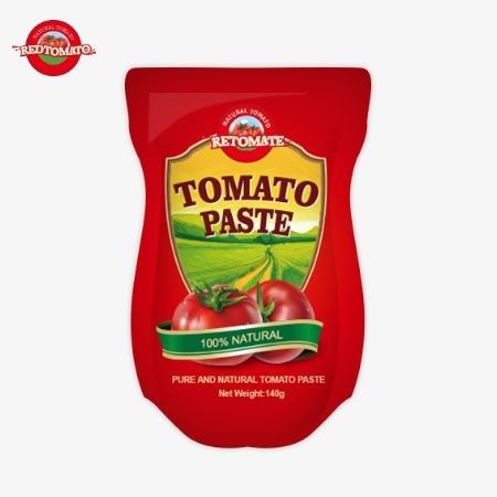 甘酸トマトパストの140gスタンドアップサケット, 22%~30%の純度で入手可能