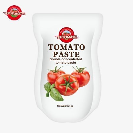 210gのスタンドアップサケットトマトペストの製造は,ISO HACCP BRCとFDAの生産基準を満たしています.