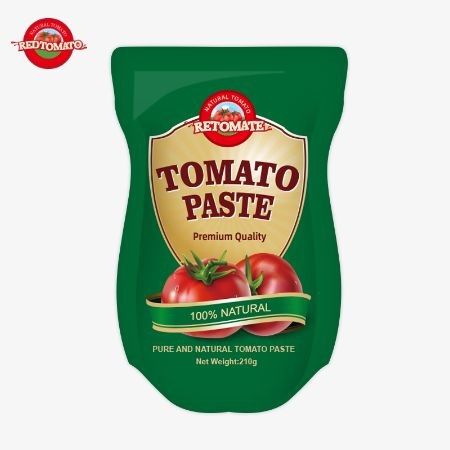 210gのスタンドアップサケットトマトペストの生産はISO HACCP BRCとFDA製造基準に準拠しています