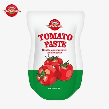 210gのスタンドアップサケットトマトペストはISO HACCP BRCとFDAの生産基準を満たしています