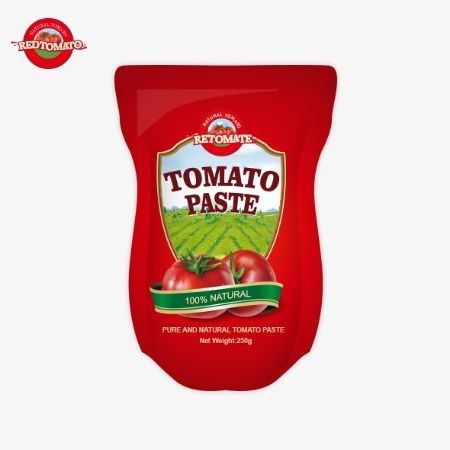スタンドアップサケットで このオファーには 30%から 100%の純粋さで 250gの甘くてタングなトマトペーストが含まれています