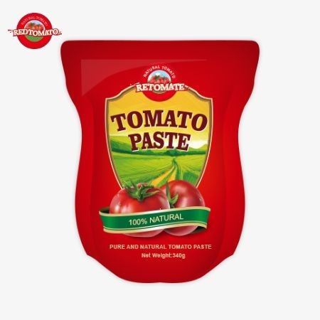 340g スタンドアップサケット トマトペースト 工場価格遵守のための ISO HACCP と BRC 基準を満たす