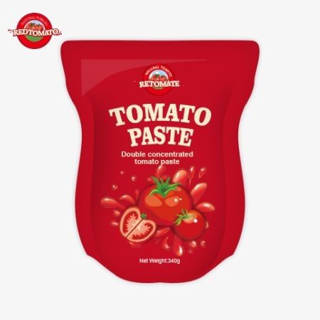 340gのスタンドアップサケットトマトペストは,ISO HACCPとBRCの工場価格基準を満たしています.