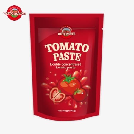 500gのスタンドアップサケットトマトペーストは,実用的なパッケージと美味しい味を提供します