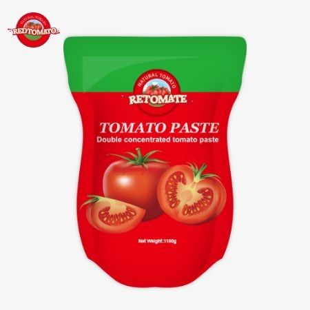 1100g スタンドアップサケット トマトペースト 工場価格遵守のための ISO HACCP と BRC 基準を満たす
