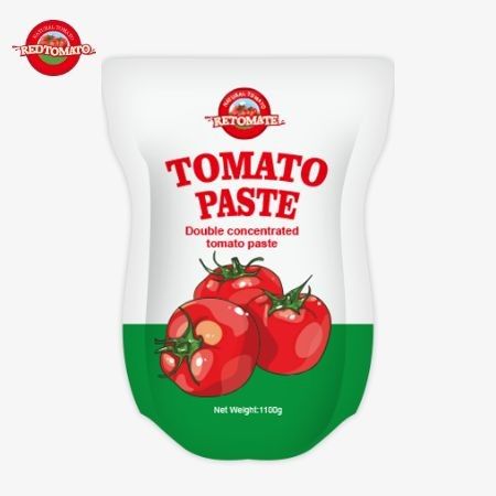 1100gのスタンドアップサケットトマトペストは,工場価格のISO,HACCPおよびBRC基準を満たしています