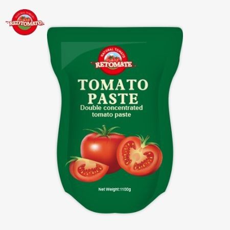 1100gのスタンドアップサケットトマトペストは,ISO HACCPとBRCの工場価格基準を満たしています.