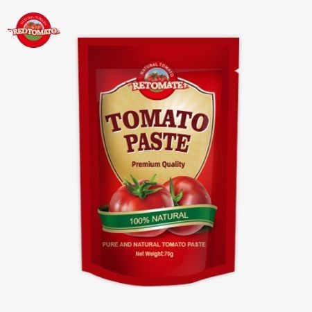レッドトマトブランド 70g プレミアム ダブル濃縮トマトペースト袋 - 豊かな味 便利なスタンドアップデザイン