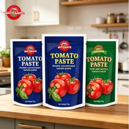 工場価格 カスタム印刷 スタンドアップバッグ バッグ 70g トマトペースト サケット 食品パッケージ バッグ