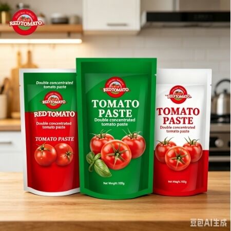 3倍濃度およびISO、HACCP、BRC、FDA認証を備えたスタンドアップサシェトマトペースト100g