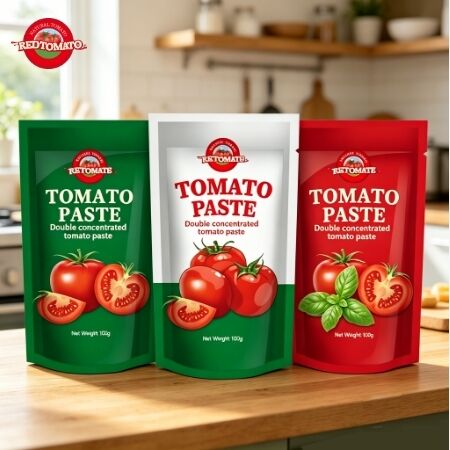 プレミアム100g スタンドアップサケット トマトペスト 3重濃度とISO,HACCP,BRC,FDA認証
