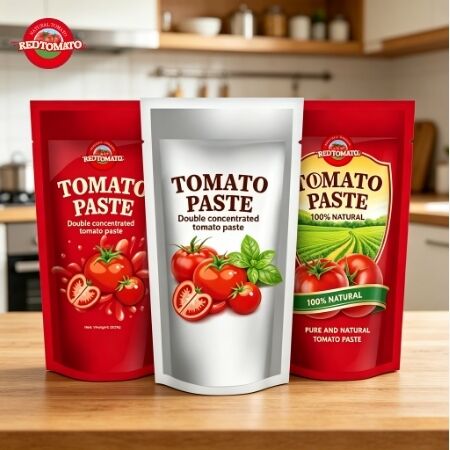 FDA 承認 3 倍濃度のスタンドアップサシェに入った 200g の 2 倍濃縮トマトペースト