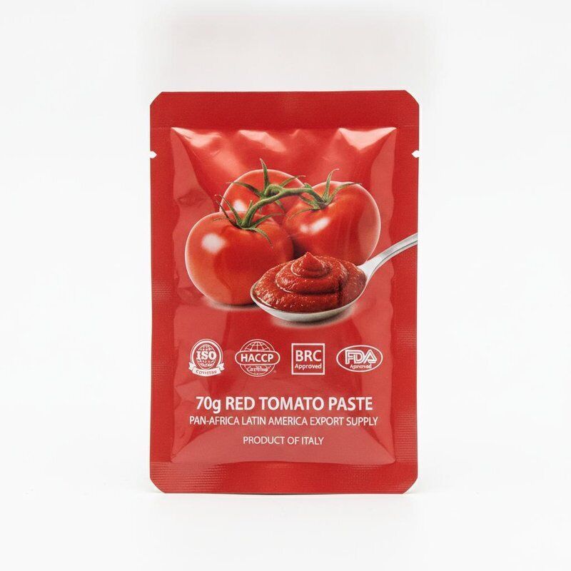 70g ISO HACCP BRC FDA 認定 レッドトマトペスト サケット パンアフリカ ラテンアメリカ 輸出供給