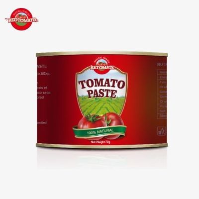 便利に包装された 70グラム 缶詰 ユーザーフレンドリー 甘酸トマトペースト