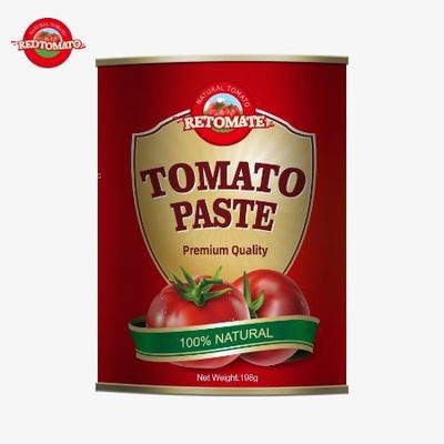 198g缶詰トマトペスト OEMはISO HACCP BRC FDA生産基準に準拠しています