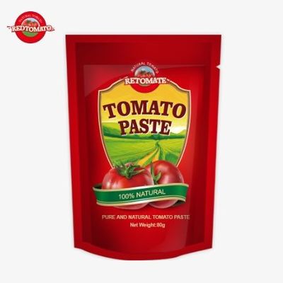 80gの二重濃縮トマトペスト 30〜100%の純度レベルを保持する立体袋に包装されています