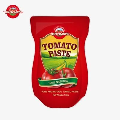 甘酸トマトパストの140gスタンドアップサケット, 22%~30%の純度で入手可能