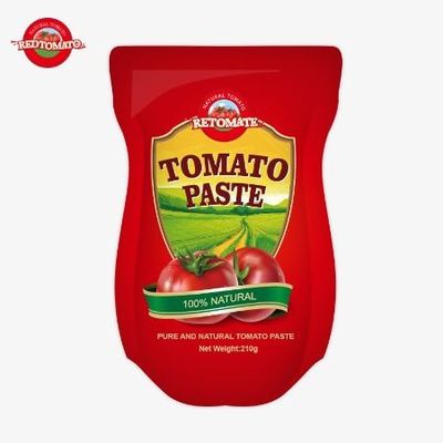 210g スタンドアップサケットトマトペストは,ISO HACCP BRCとFDAの生産基準に従って製造されています
