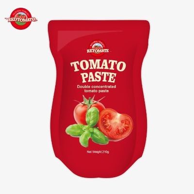 210gのスタンドアップサケットトマトペストは ISO HACCP BRCとFDAの基準を満たしています.