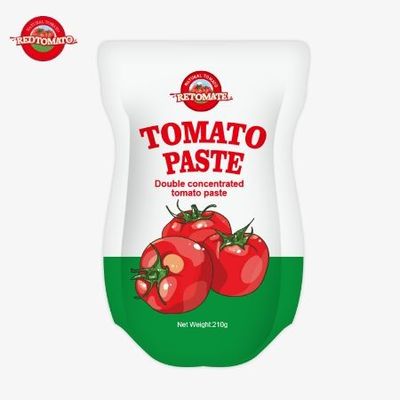 210gのスタンドアップサケットトマトペストはISO HACCP BRCとFDAの生産基準を満たしています