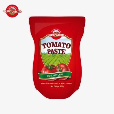スタンドアップサケットで このオファーには 30%から 100%の純粋さで 250gの甘くてタングなトマトペーストが含まれています