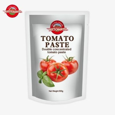 500gのスタンドアップサケットトマトペーストは便利なパッケージと美味しい味を提供します