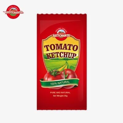 OEM 30g トマトケチャップサケット 純天然味 ISO HACCP BRC と FDA 規格に準拠