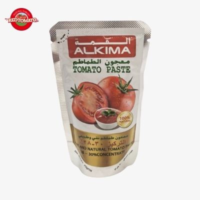 ALKIMA 70gスタンドアップパウチ トマトペースト 28～30%ブリックス：Retomateブランドまたはカスタマイズ可能なOEM